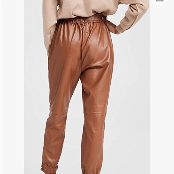WAYF Faux Leather Paperbag Waist Pants M - Picture 9 of 9
